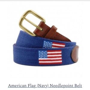 Smathers & Branson needlepoint American flag belt